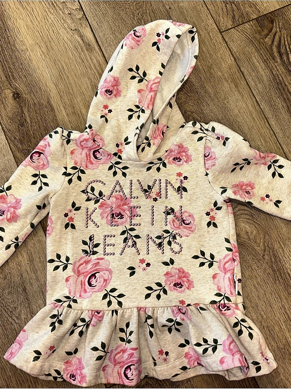 Calvin Klein Jeans Floral Hooded Sweatshirt Size 5